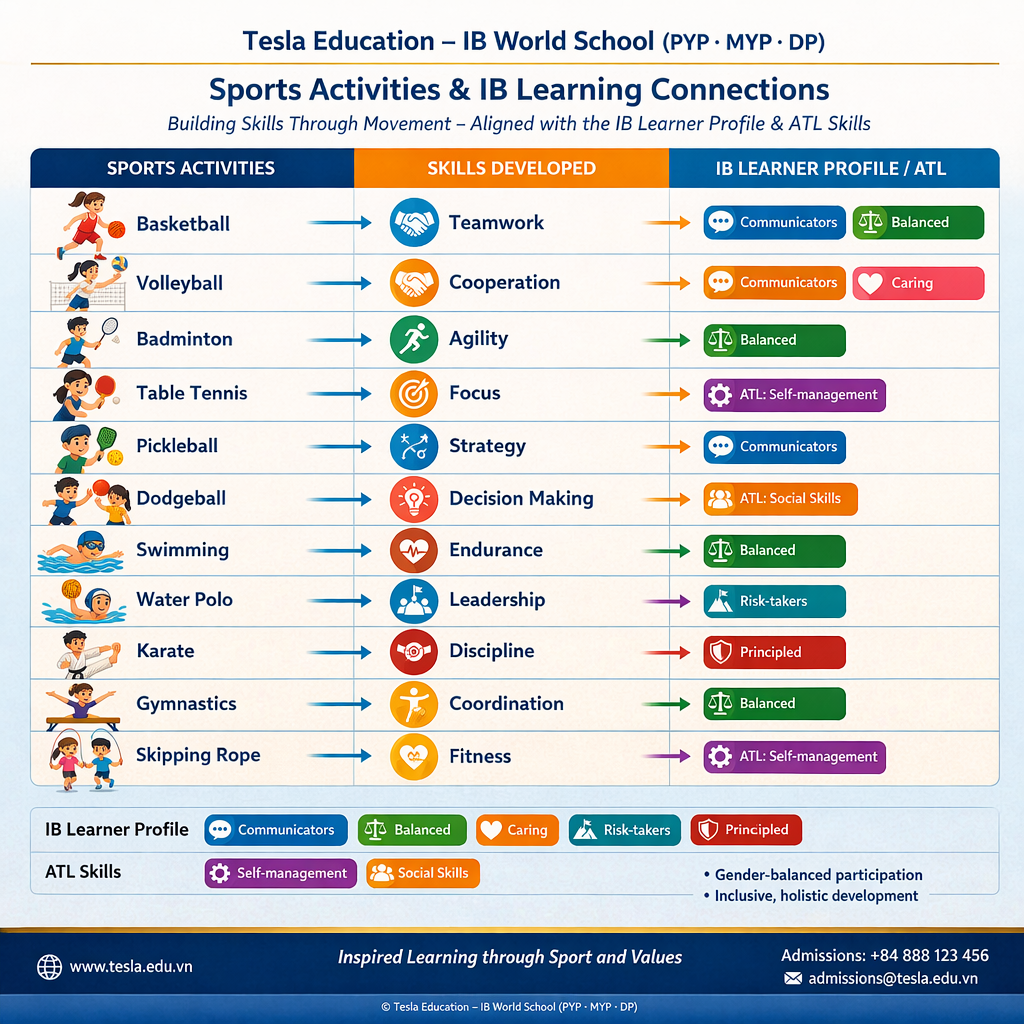 Beyond the Classroom: Discover Tesla’s International Education Through Our After-School Activities Programme ASA Sport Activities & IB Learning Connection